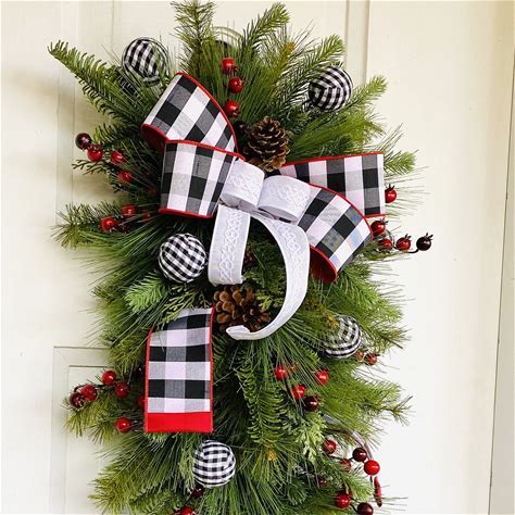 Mantel Swag with Pinecones and Berries