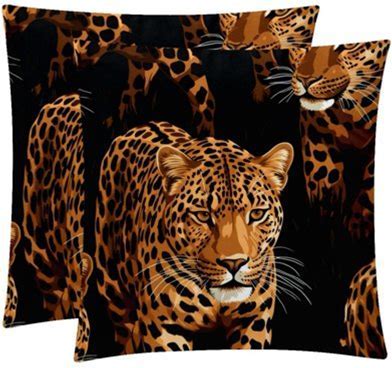 WOMHOPE Set of 2 Velvet Leopard Print Pillow Covers